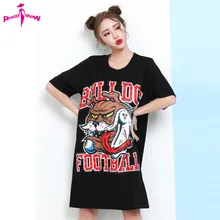 Woman Dress 2017 Summer Dress Half Sleeve Rivet Tshirt Dress Ukraine Style Loose Vestido Midi Plus Size Women Clothing Dresses