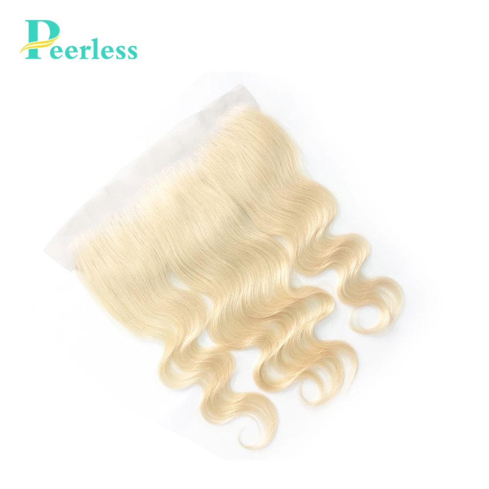 Peerless Virgin Hair 613 блонд швейцарское кружево объемная волна Кружева Фронтальная 13х4