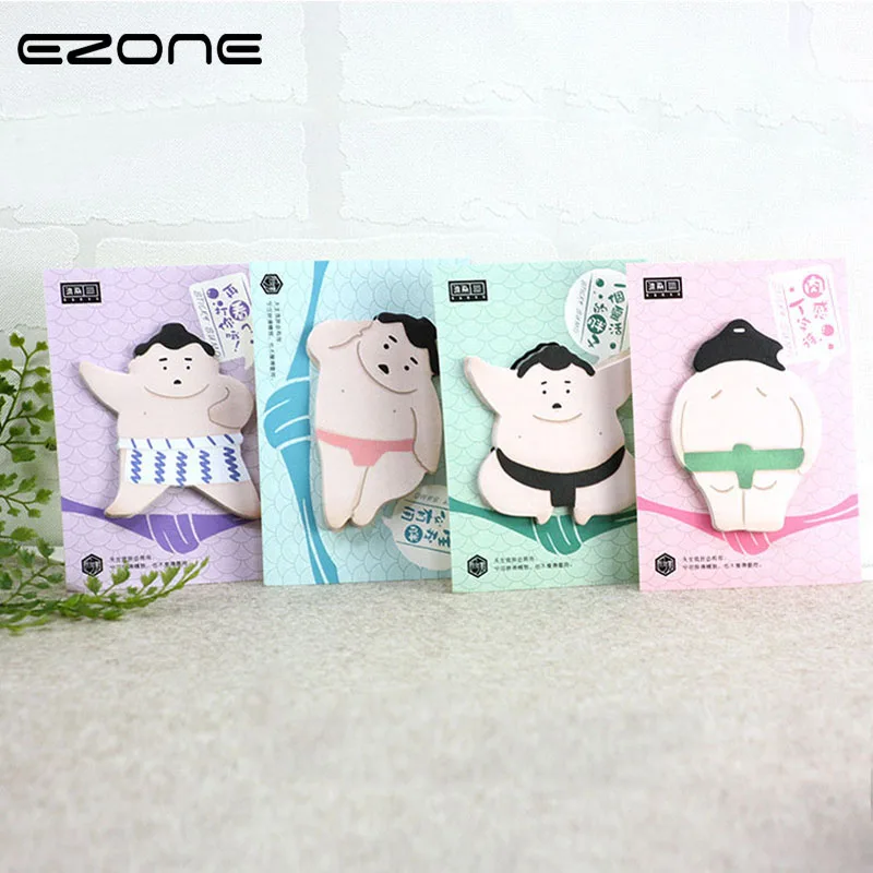 

EZONE Sumo Series Self-Adhesive Memo Pad Sticky Notes Bookmark Kawaii Stationery School Supply Material Escolar Random