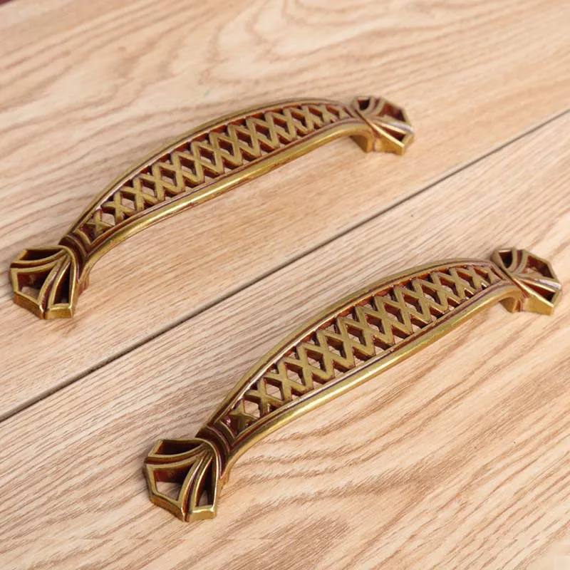 Vintage Birdcage Furniture Handles European Brass Dresser Kitchen