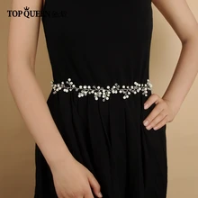 TOPQUEEN SH159 Свадебные ремни с бриллиантами и жемчугом для невесты Свадебные аксессуары платье с поясом камень пояс