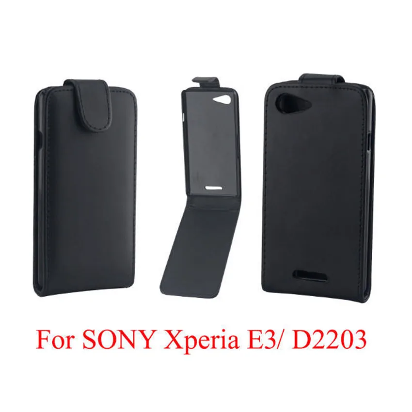 

Phone Bags Cover For Sony Xperia E3 D2203 D2206 phone case Back coque PU leather Flip Vertical Up-Down Open skin pouch