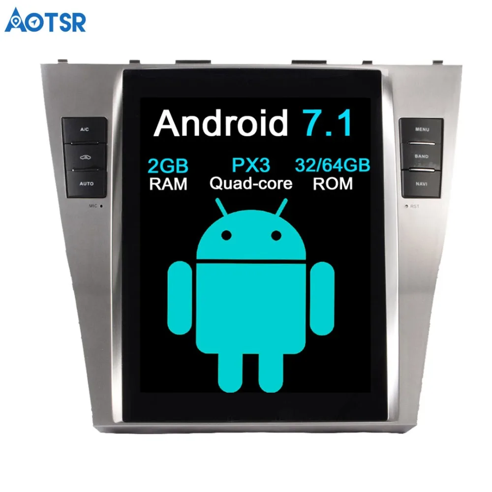 Автомобильный GPS навигатор Aotsr Android 7 1 в стиле Тесла для TOYOTA CAMRY 2007 2011 стерео