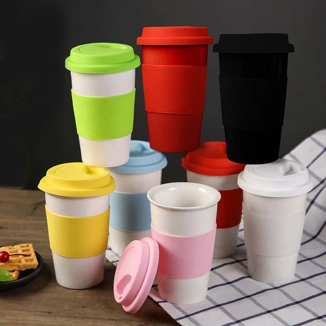 No Spill Non Slip Pottery Travel Coffee Mugs With School -  in