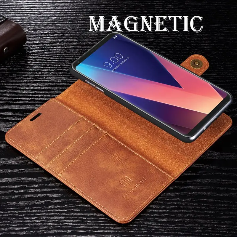 Magnectic Съемная флип чехол кожаный бумажник для LG V40 случае Противоударная