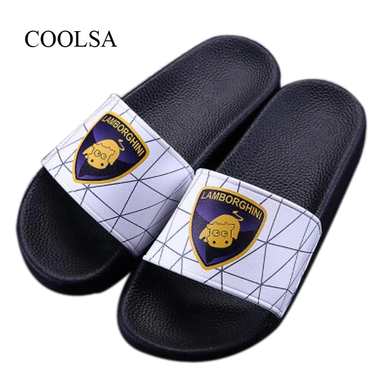 

Men's Summer Non-slip PVC Beach Flip Flops Personality Creative Striped Animal Slippers Home Bathroom Slippers Men Slides Shoes