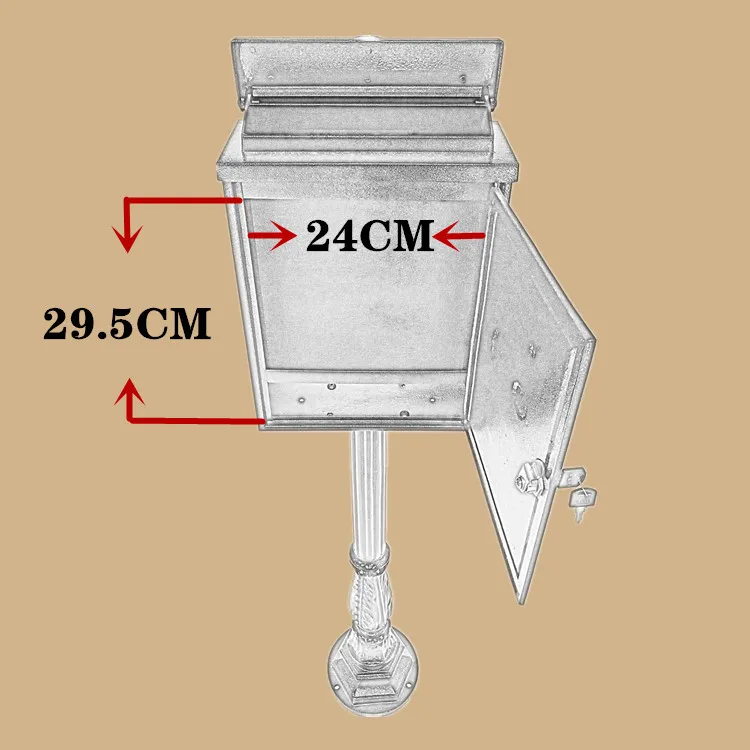 Вертикальный почтовый ящик из алюминиевого сплава вертикальный металлический ящик для почтовыx писeм деревенский почтовый ящик садовый уличная поставка