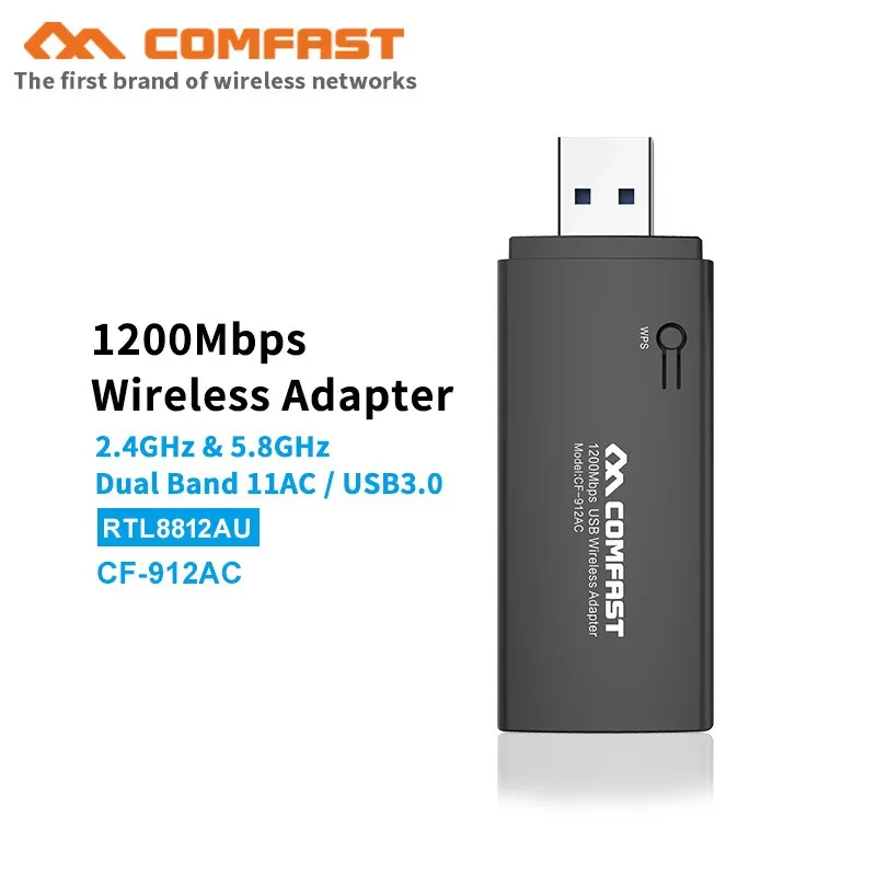 Двухдиапазонный 1200 Мбит/с USB 3,0 RTL8812AU беспроводной AC1200 WLAN USB Wifi сетевой адаптер ключ 802.11ac сетевая карта для ноутбука Настольный