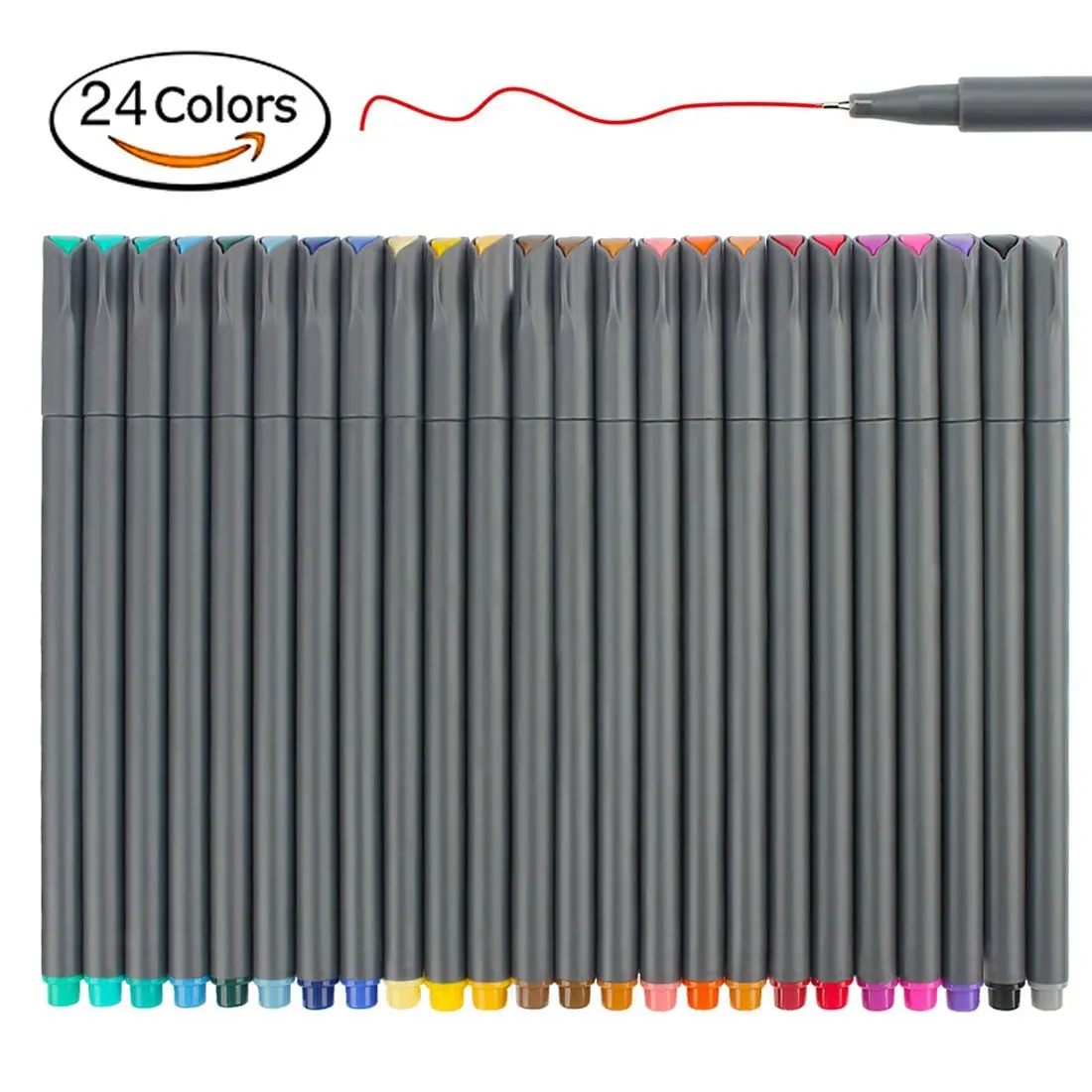 

24 Fineliner Color Pen , Fine Point Drawing Marker Pens for Bullet Journal Planner Coloring Book Sketch Taking Note Calendar Art