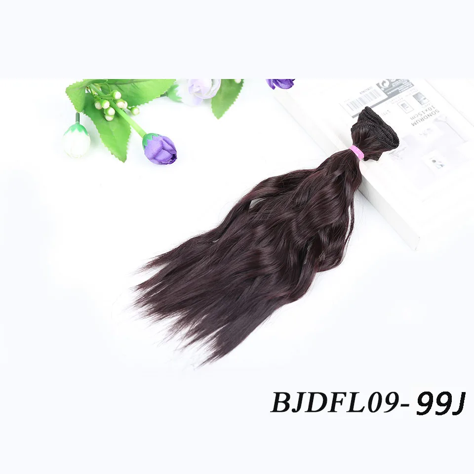 Allaosify BJD парик кудрявый 25 см* 100 см волосы для кукол синтетический парик волосы для кукол - Цвет: 99J