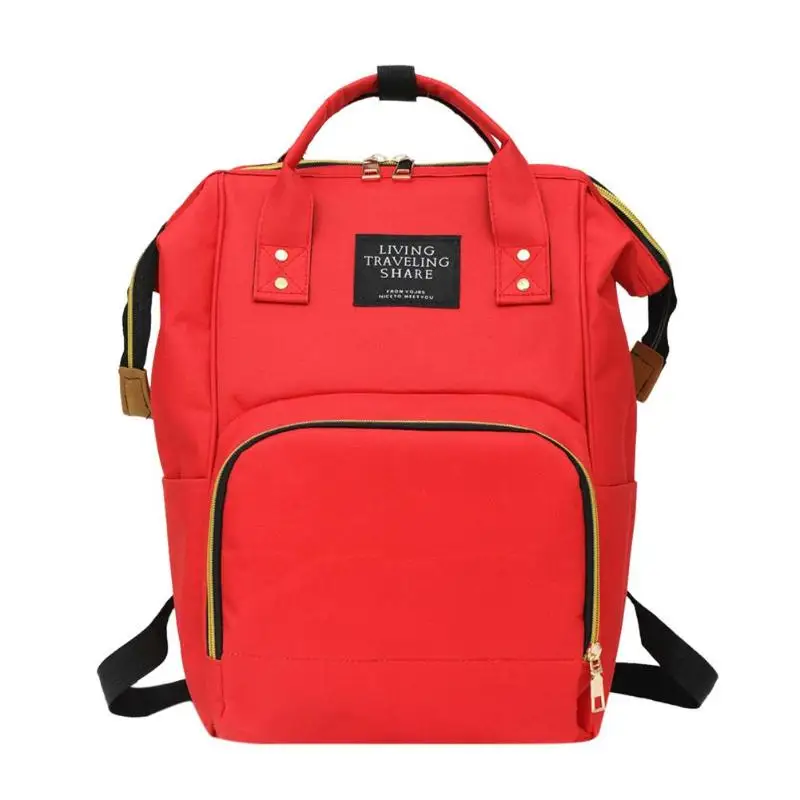Женский модный рюкзак для мам, сумка для подгузников для мам, Большая вместительная детская сумка, рюкзак для путешествий, дизайнерская сумка для ухода за ребенком - Цвет: Красный