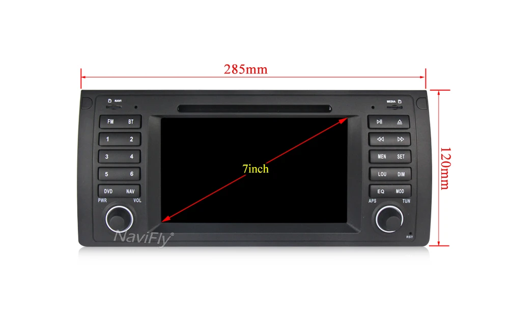 Top NaviFly Original UI 7" Car DVD multimedia player For BMW/E39 X5 E53 With Car GPS radio audio BT USB SD Canbus RDS MIC E39 10