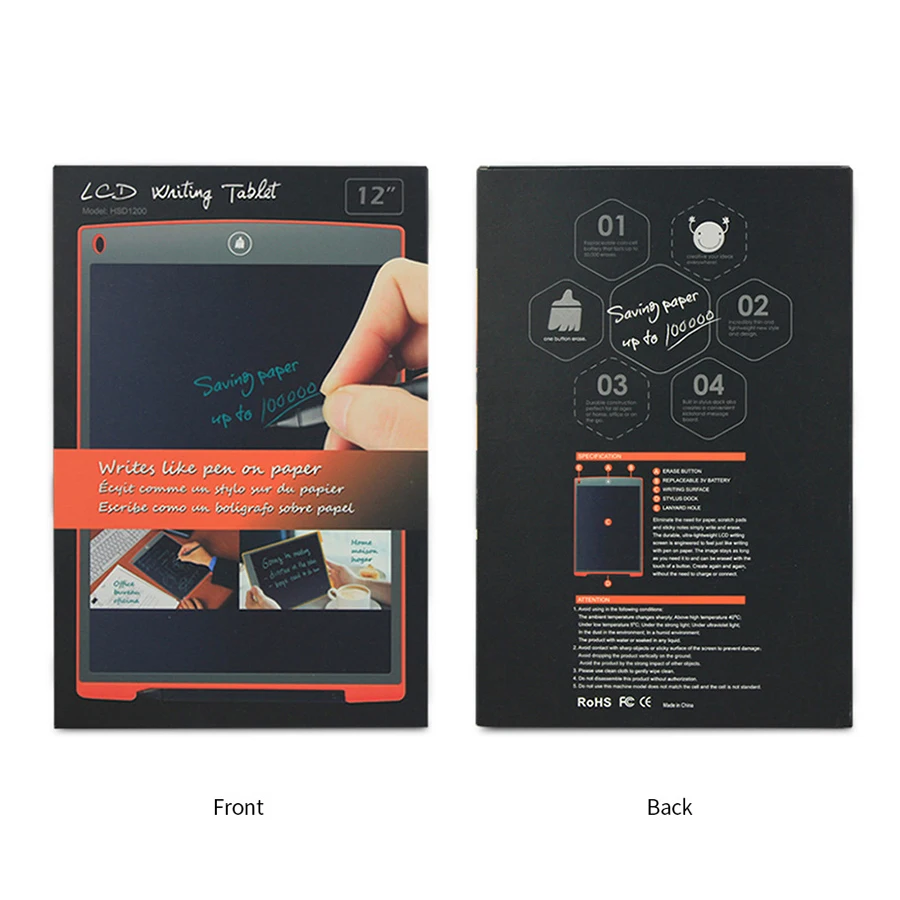 ЖК-планшет 12 дюймов портативные цифровые блокноты для рисования
