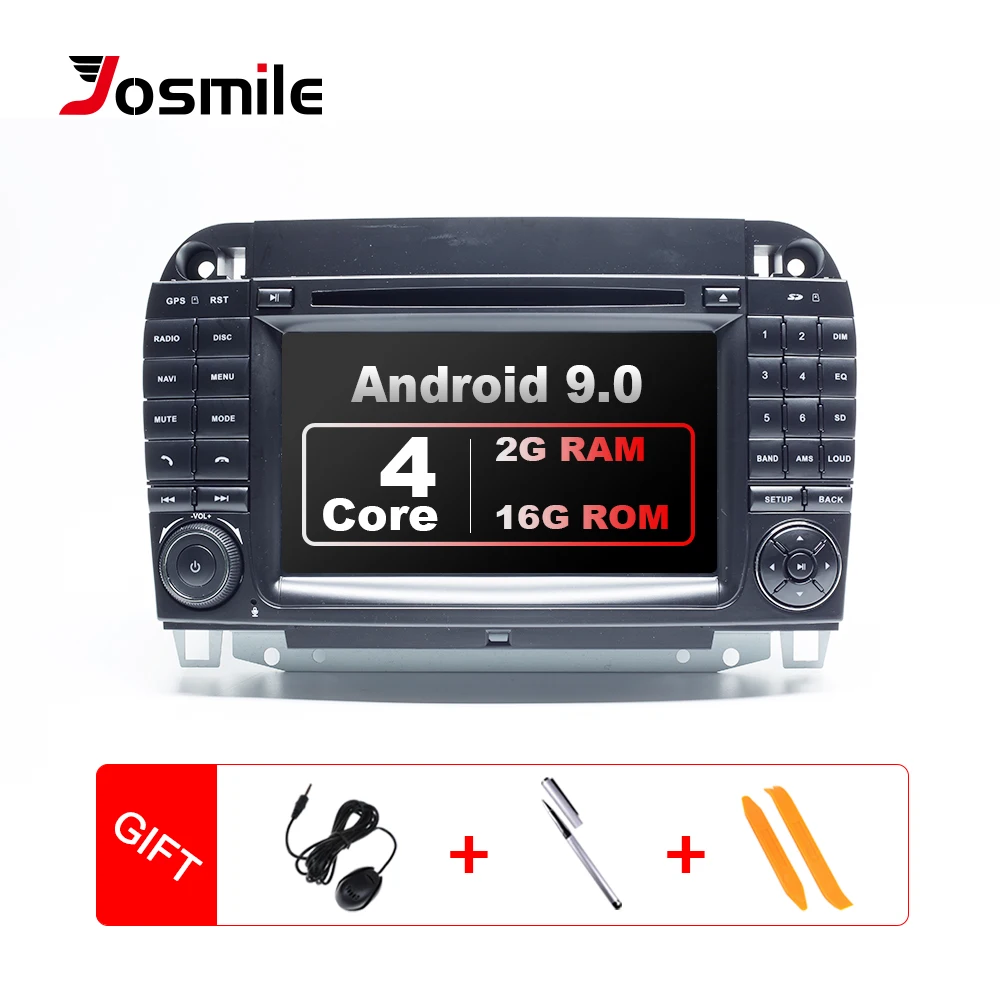 Josmile 2 Din Andorid 9 0 автомобильный dvd-плеер для Mercedes/Benz/W220/W215/S280/S320/S350/S400 S класс