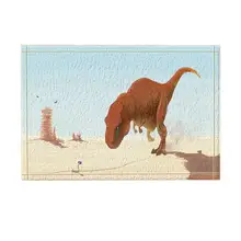 Дикий декор с животными сафари динозавр прогулки до фиолетового цветка в пустыне коврик для ванной нескользящий дверной коврик пол вход передней двери коврик