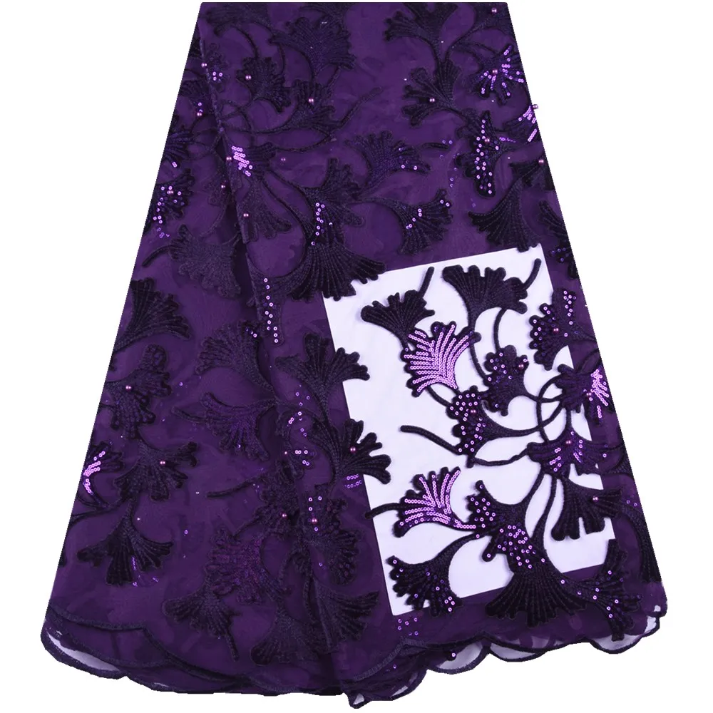 

Nigerian French Lint Flower Sequins Lace Fabric Embroidered African Lace Fabric 2019 High Quality Lace Y1650