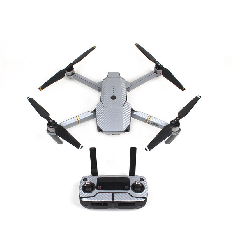1 Set Silver Waterproof Carbon Decal Sticker Skin Wrap Skin For Dji Mavic Pro Drone Camera Drone Decals Aliexpress