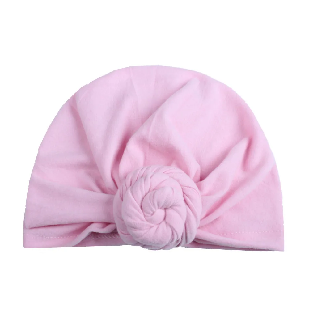 Новые шляпы для девочек BeBe Turban Hood однотонная завязанная шапка унисекс из хлопка мягкие милые шапки Аксессуары для новорожденных