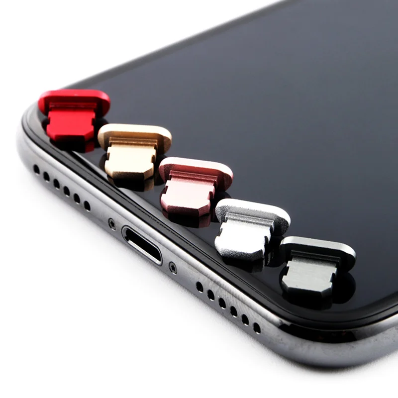 4 цвета 1 шт металлический интерфейс данных протектор зарядки порт Разъем для iPhone заглушка для защиты мобильного телефона от пыли серии мобильных телефонов