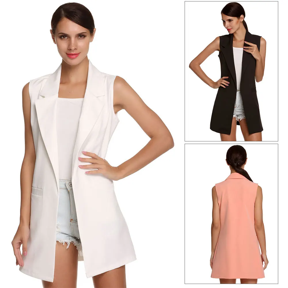 Womens long vest black and white black jacket Womens long vest black and white black jacket