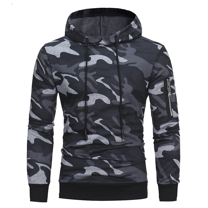 

Tops 2017 Fashion Camouflage pattern Hoodies Men's casual Sweatshirt Men pullover Hoody sweatshirts clothes size S-3XL blue gray