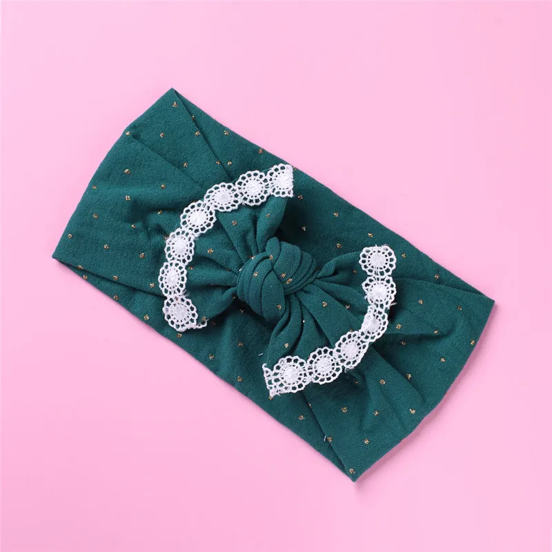 

1pcs Gold Dot Baby Top Round Wide Headbands, Girls Soft Nylon Turban Head wraps, Cute Hair Accessories Headwear Hairbands