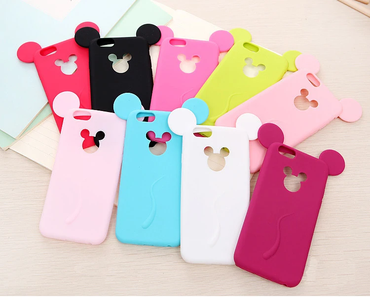 

10 Colors Mickey Case For Coque iPhone 6 Plus Case Soft Silicone Carcasa Candy Color Funda For Capa Para iPhone6 plus Capinha