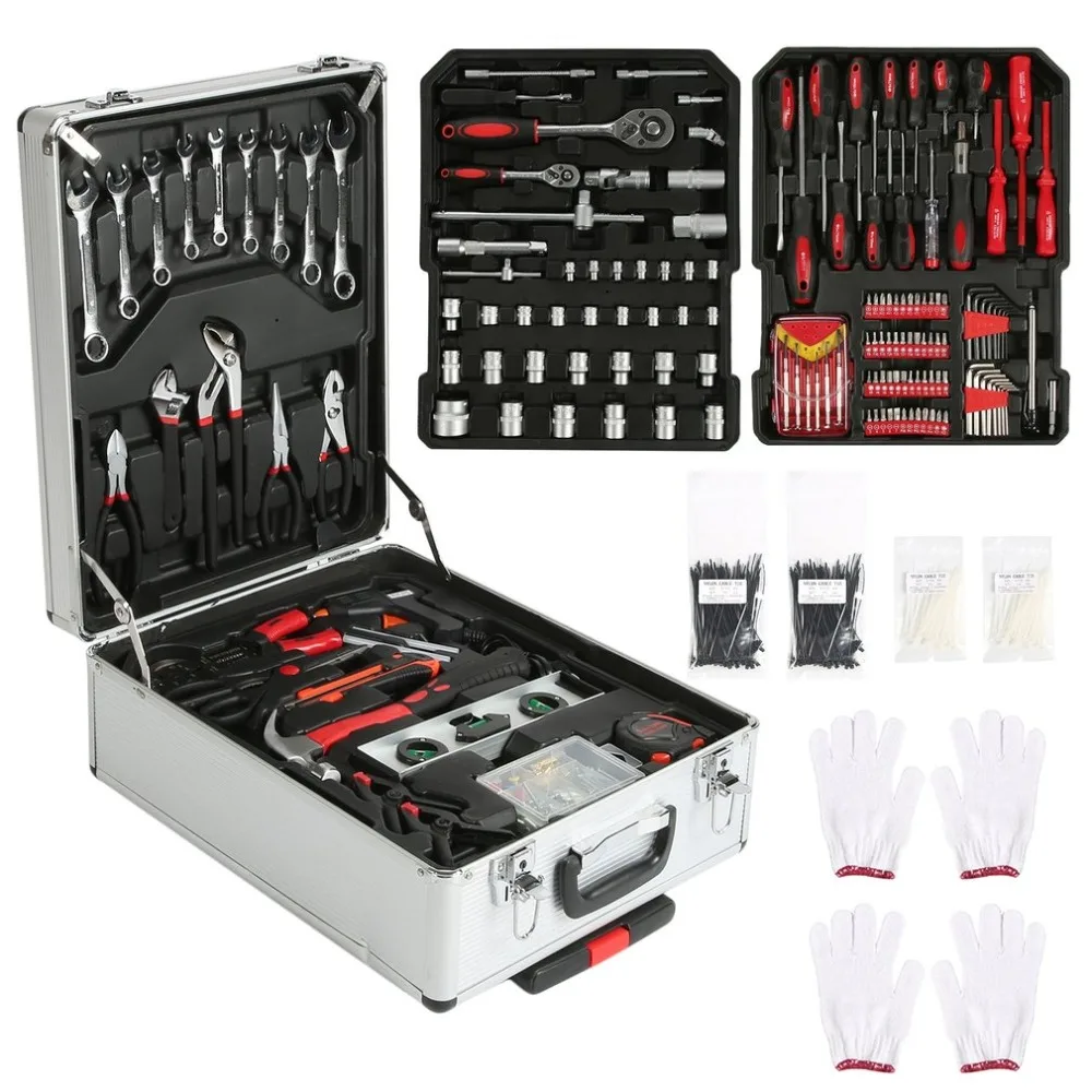 

(Ship From DE)Tool Kit 687PCS/SET Tool Trolley Set With Aluminum Alloy Carrying Box Precision Garage Mobile Workshop Toolbox