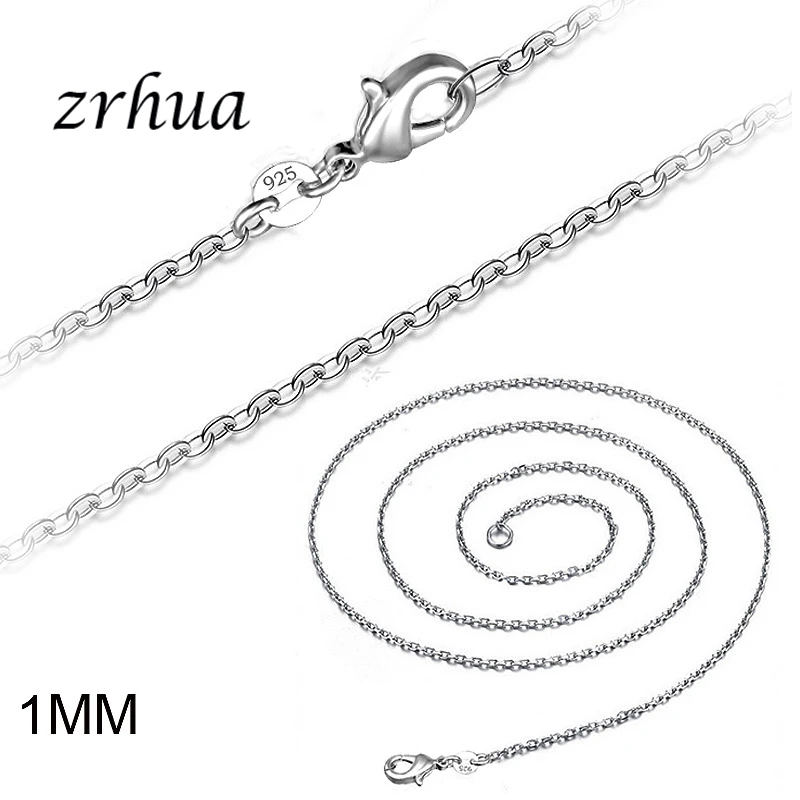 

ZRHUA Classic Basic Chain 925 Silver Lobster Clasp Adjustable Necklace Chain Fashion Jewelry for Women DIY Bijoux Accessories