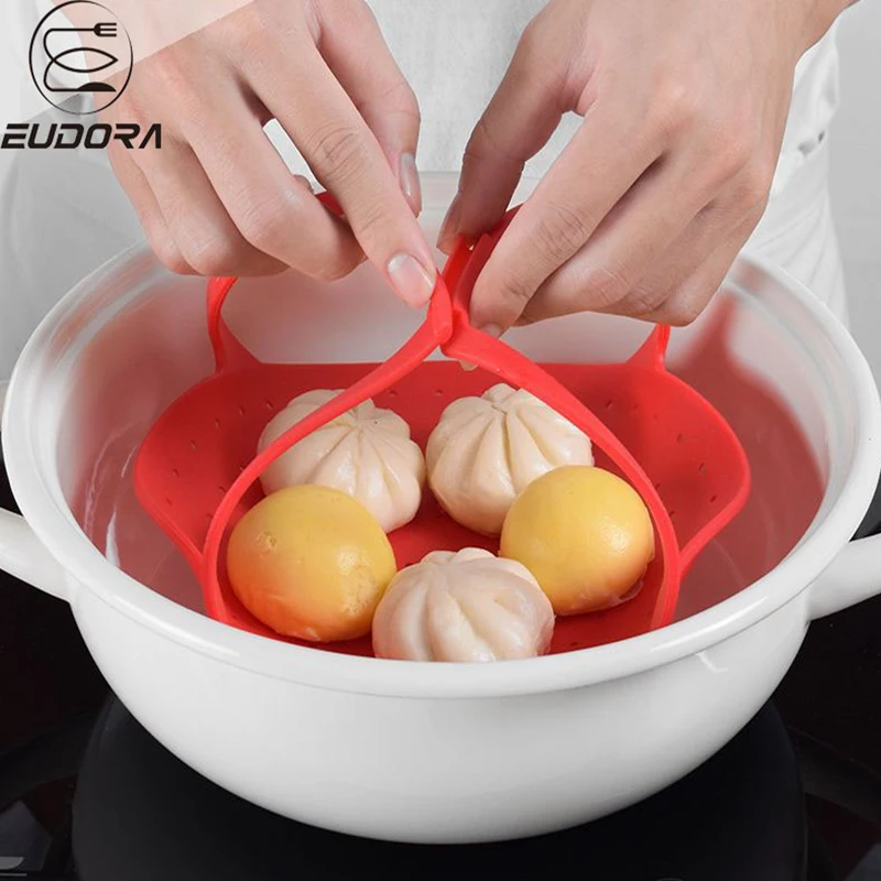 Eudora Food Grade Silicone Kitchen Accessories Silicone Vegetable Steamer For Cooking Food