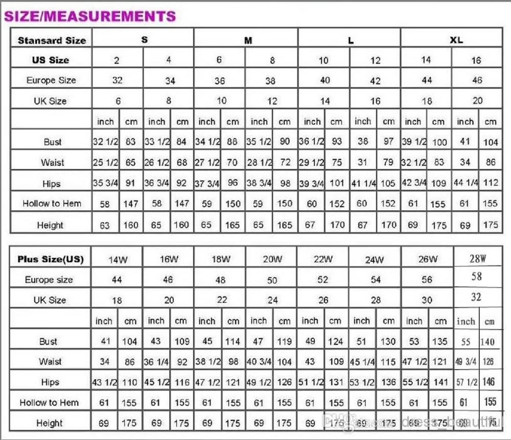 US Size Chart - 