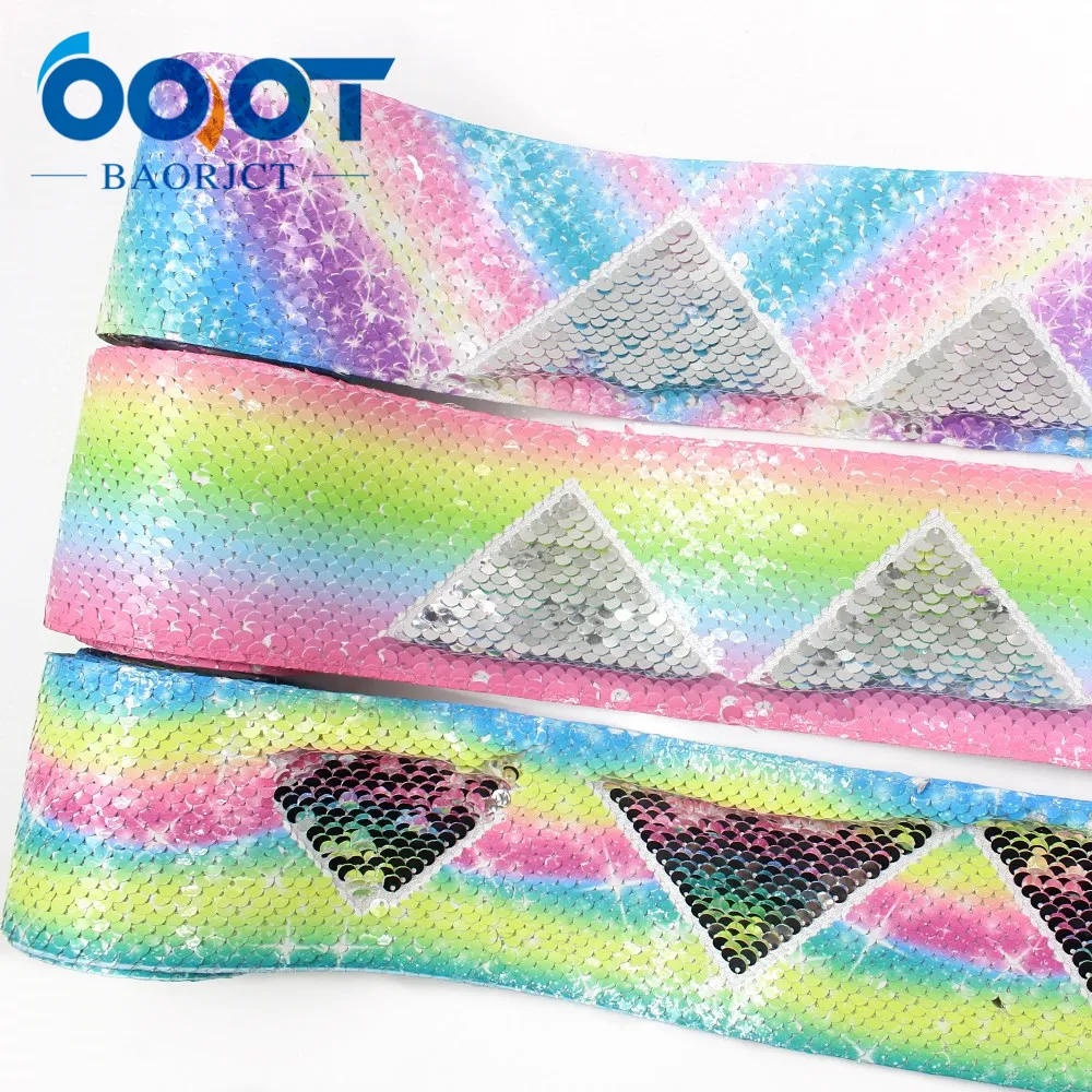 

I-19410-902 , 2y Printing reversible sequin Ribbon Shiny Glitter Cartoon 3'' Ribbon DIY Handmade Materials Hairbows Accessories