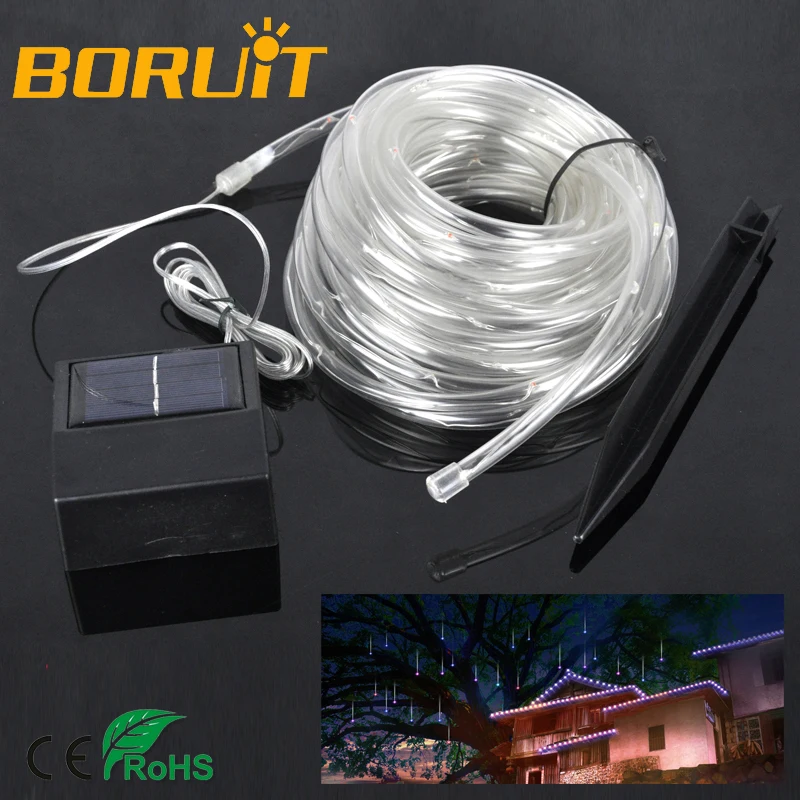 

RGB 10cm Shower Rain Tubes Solar Powered LED String Light For Christmas Wedding Party Garden Tree Decor