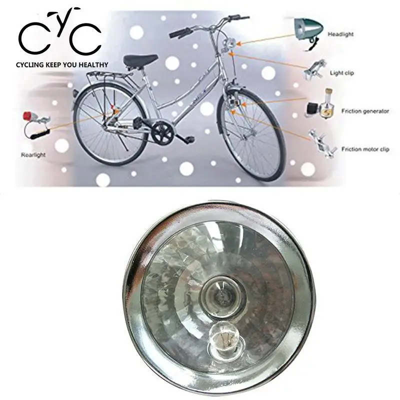 

EYCI Bike Headlight Taillight Set Riding Friction Generator Wind Up Dynamo Self-powered Light Bicycle Rear Lamp Handlebar Light