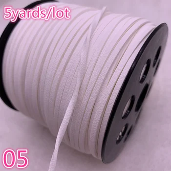 

New 5yards/lot 3mm Flat Faux Suede Braided Cord Korean Velvet Leather Handmade Beading Bracelet Jewelry Making String Rope #05