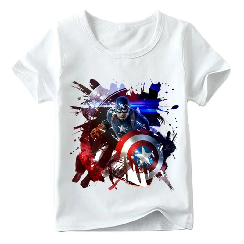 Футболка с принтом «мстители», «Капитан Америка» для маленьких мальчиков и девочек летние детские топы с короткими рукавами, Детская Повседневная футболка ooo370