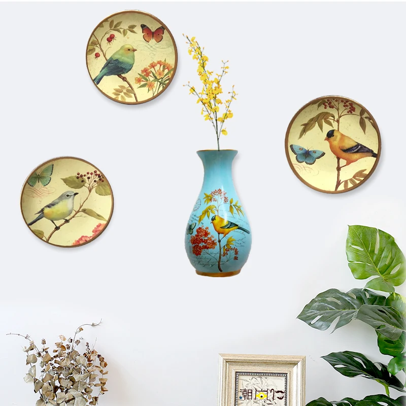 Ceramic wall hanging bird vase creative flower pot putting part living room background wall decoration tourist souvenir Wedding Gift