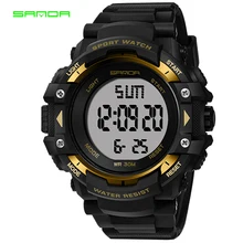 SANDA Топ бренд класса люкс мужские s часы мужские военные спортивные часы водонепроницаемый светодиодный цифровые наручные часы Relogio Masculino 348