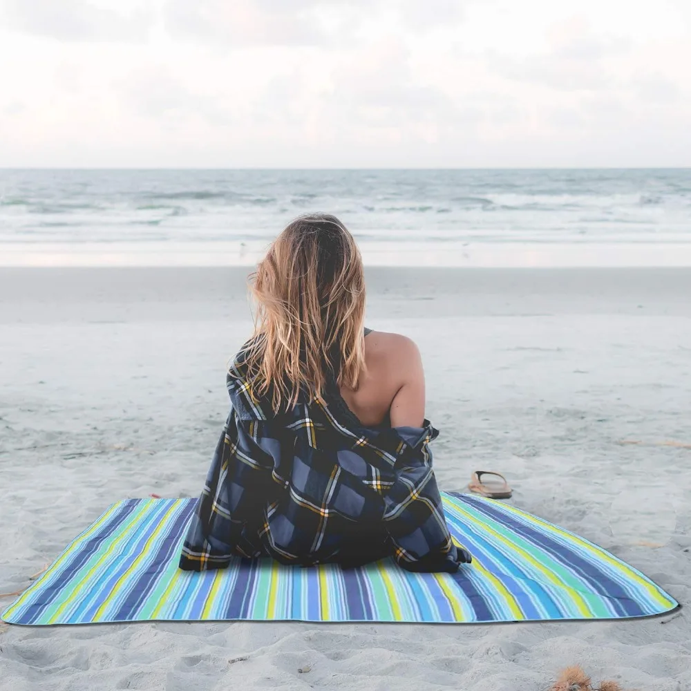 7959inch Outdoor Beach Blanket Water-Resistant Foldable Outdoor Camping Mat Multiplayer Tourist Sleeping Camping Hiking Pad Mat (4)