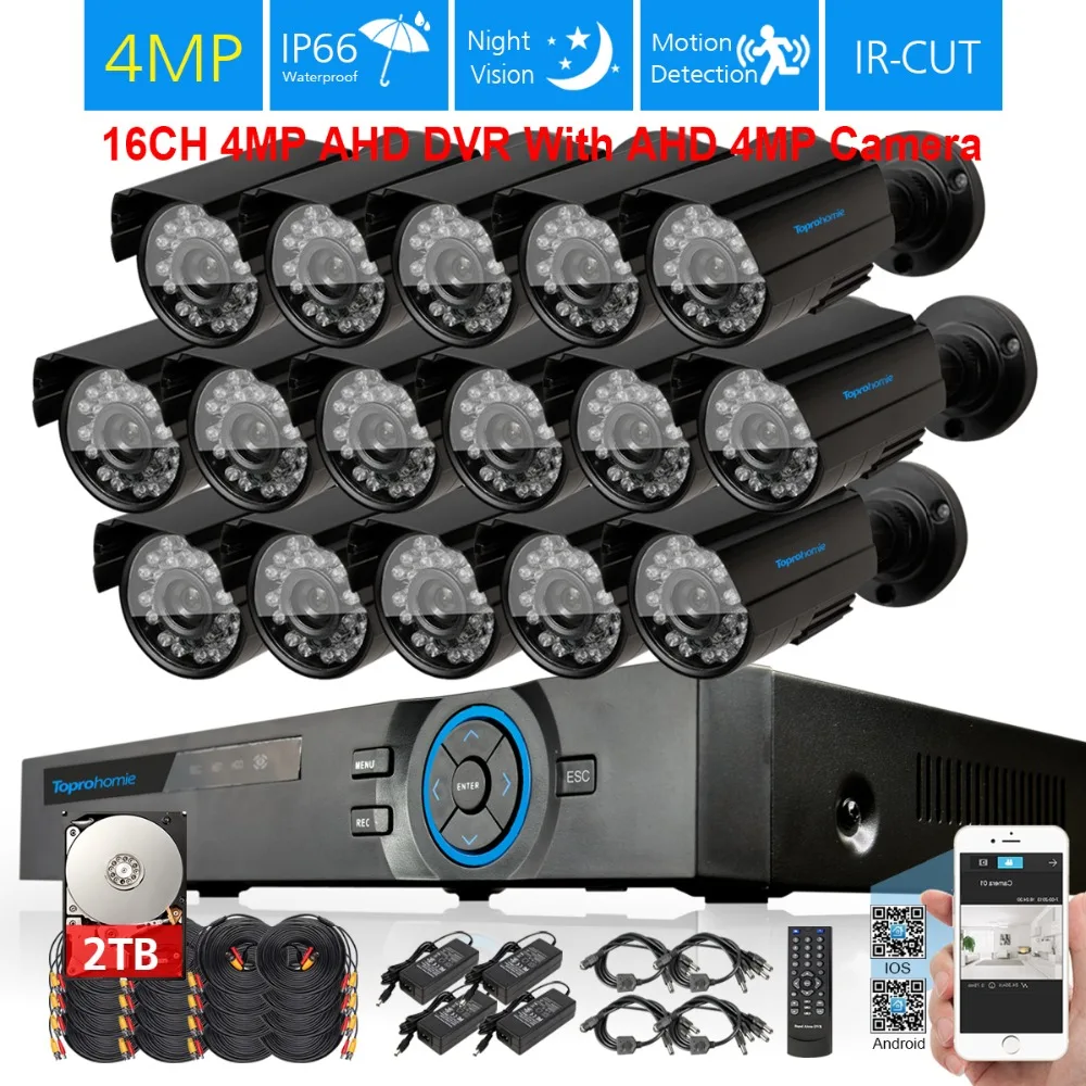16CH AHD 4MP DVR система 16 шт. 4.0MP 2688X1520 камера безопасности Система наблюдения CCTV