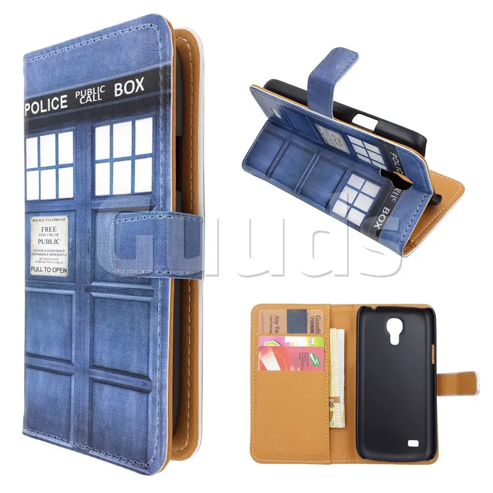 Police Box Leather Wallet Case for Samsung Galaxy S4 mini i9190 I9192 I9195