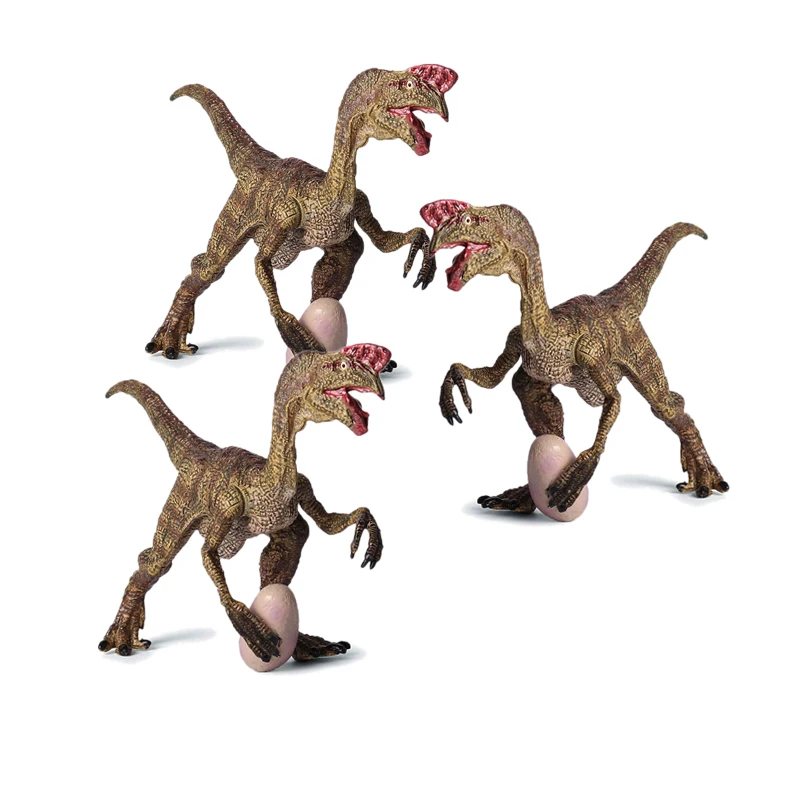 Фигурки героев Юрского периода Oviraptor Дракон красть яйцо динозавр ПВХ игрушки Коллекция Модель пластиковая кукла животное для детей подарок - Цвет: 3pcs