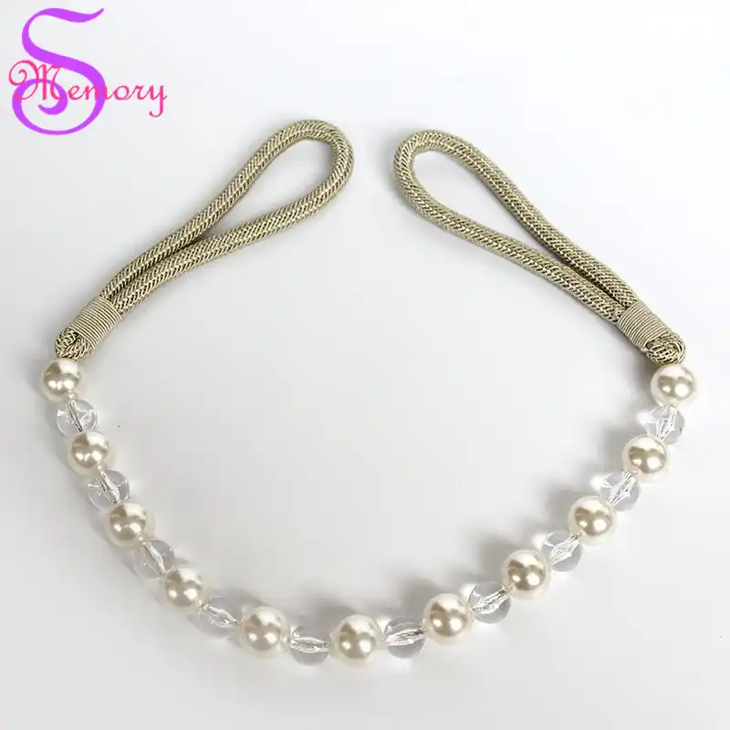 New Diy Curtain Holders Tieback Clips Hanging Ball Pearl Beads