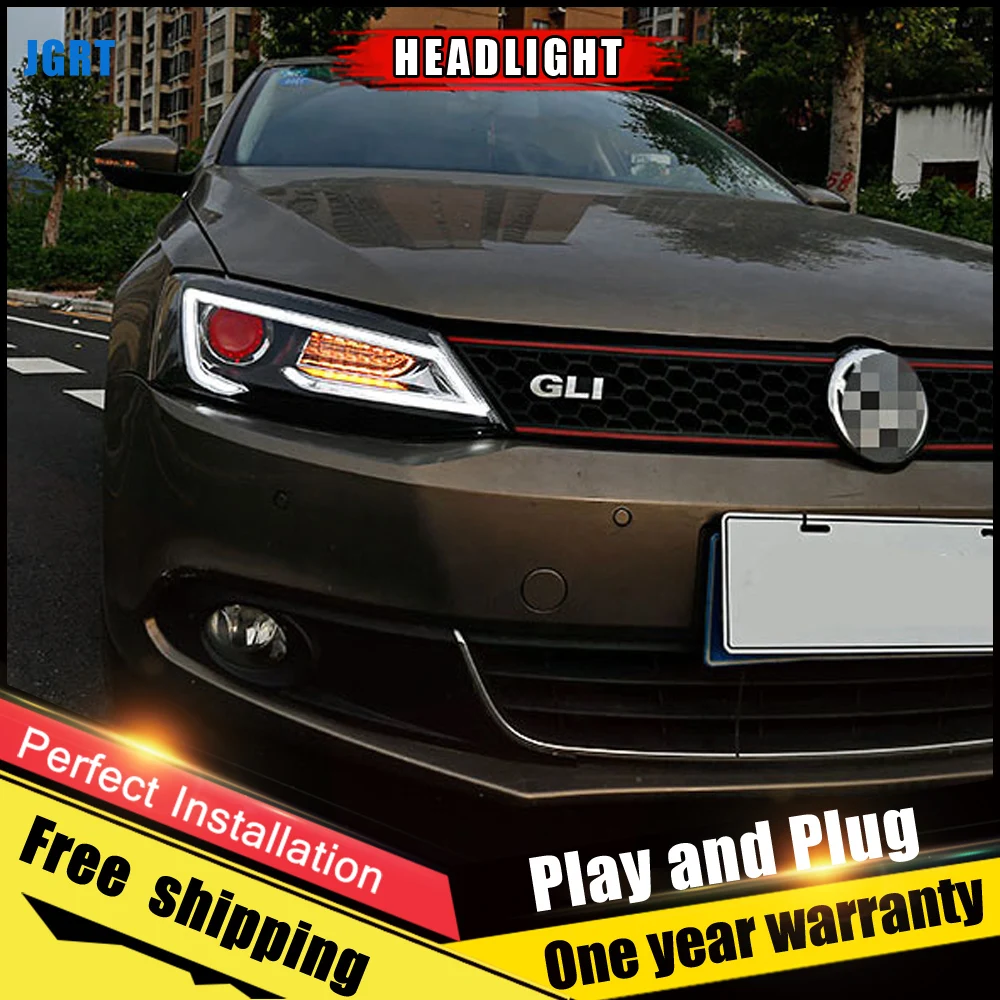 2 шт. автомобиль Стиль светодиодный фары для VW Jetta 2012 2017 налобный фонарь DRL