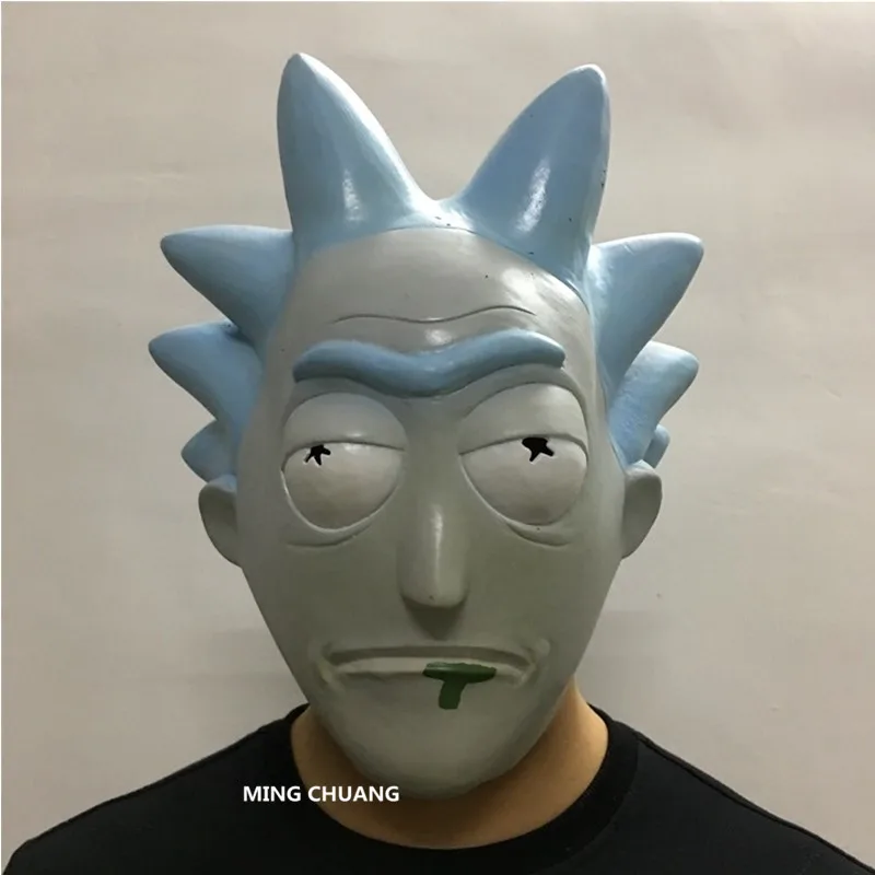 

Rick And Morty Cosplay Rick Sanchez Mask 1:1(LIFE SIZE) Morty Smith Retaining Cap LatexAction Figure Collectible Model Toy D607