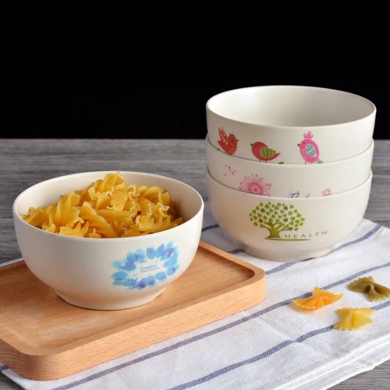 Natural Bamboo Fiber Bowls bABY Dishes Baby Feeding Tableware Children