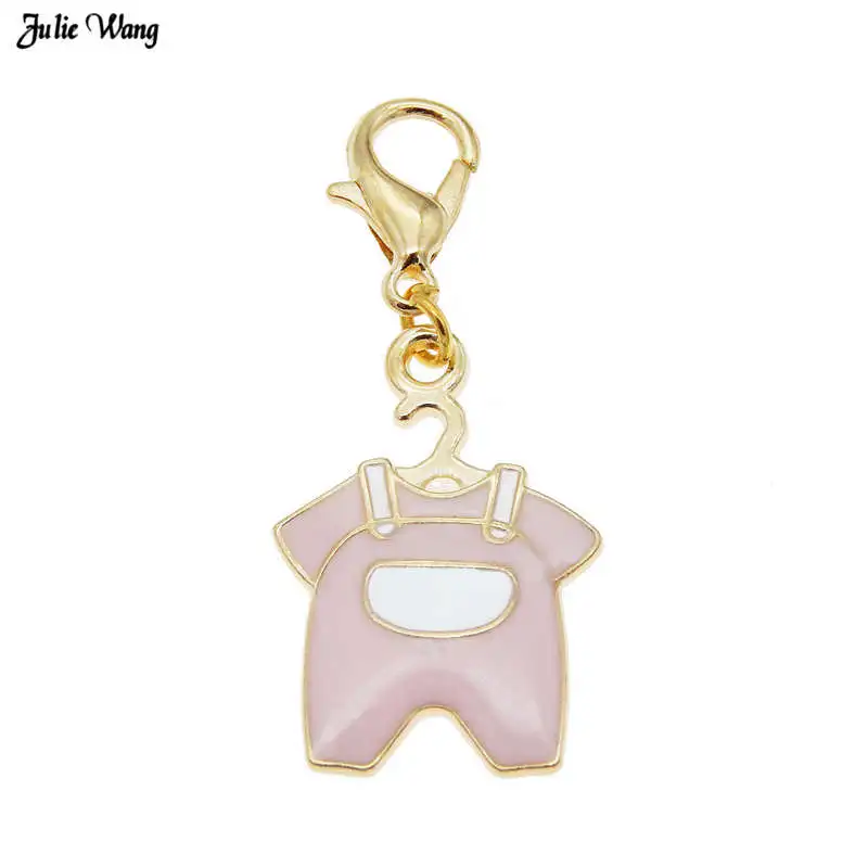 

Julie Wang 4pcs Enamel Dangle Charms with Lobster Clasp For Women Bag Hanging Decor Jewelry Pendant Craft Toy DIY Accessories
