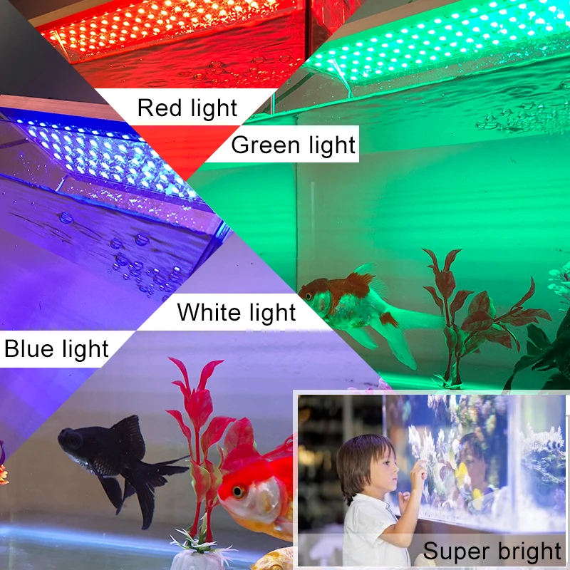 ZHONGJI лампа для морского аквариума кронштейн RGB светодиодный светильник для аквариума светодиодный светильник ing аквариум светодиодный светильник с аквариумная лампа, получившая сертификат Европейского 30 см 60 см 70 см