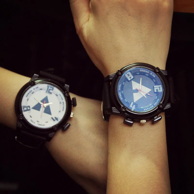 

BGG brand triangle dial men Business Quartz watch students sport Military Watch Leather Strap army wristwatch male Casual clock