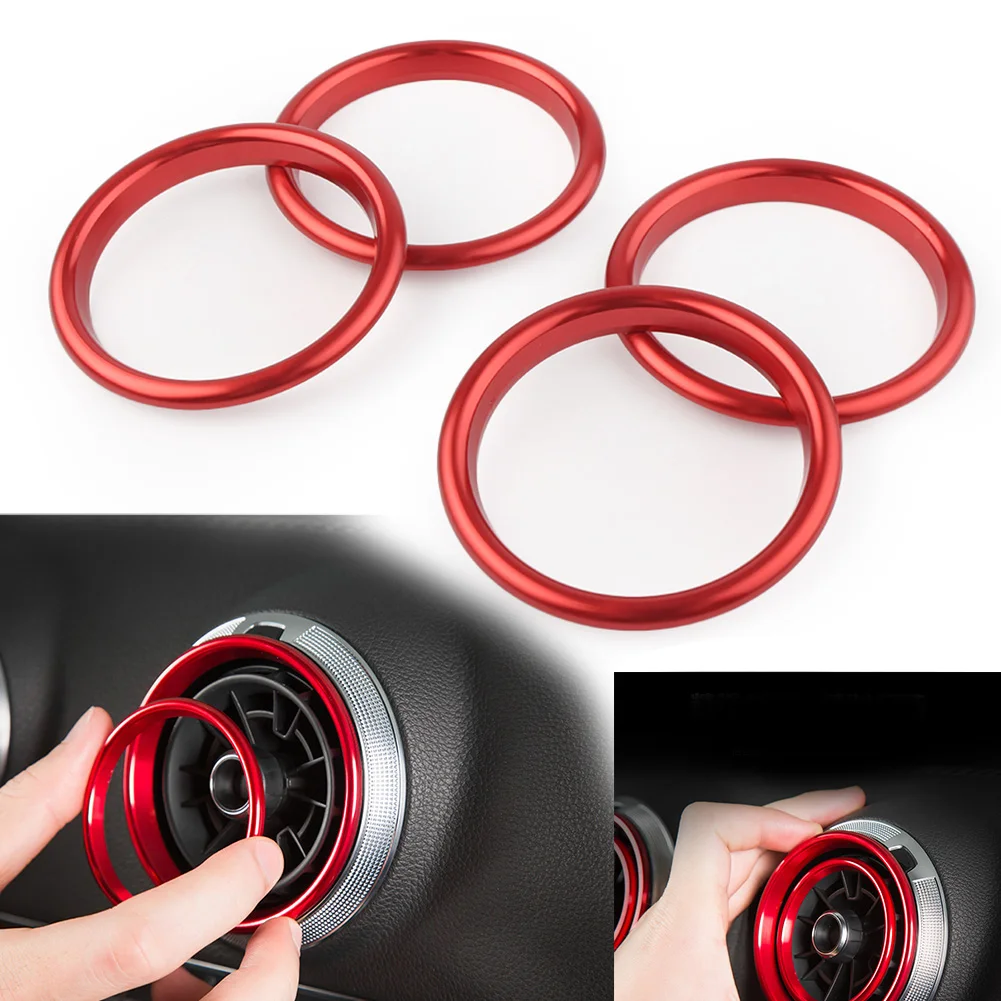 

Air Vent Cover Ring for Audi A3 8V 2012 2013 2014 2015 2016 2017 2018 2019 Auto Car Decoration Accessories 4PCS Red